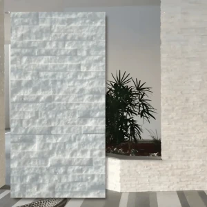 Pure White Stackstone Marmor – dekor- och fasadsten 10x36 cm