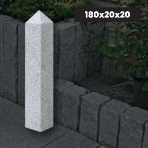 Granit G602 Palissad Stolpe Flammad 180x20x20 cm