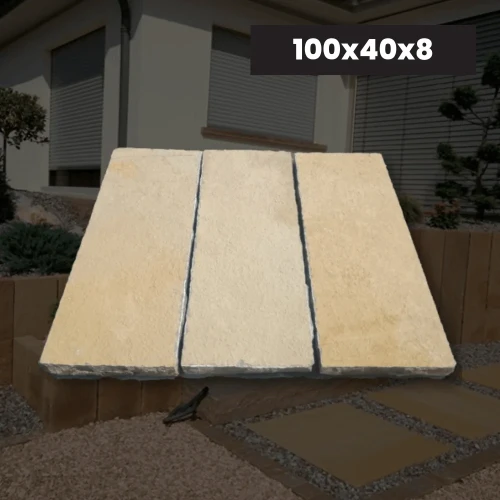 Palisada | Obrzeże Wapienne Tandur Yellow Limestone 100x40x8 cm