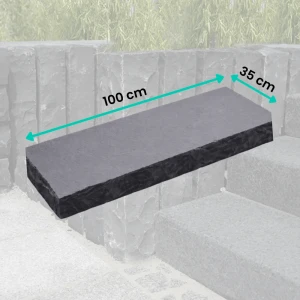Kalksten Kadappa Black Trappblock 100x35x15 cm