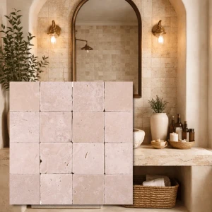 Travertin Light Trummad 10x10x1 cm 
