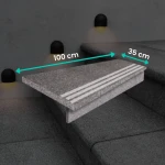 Granitset G664 – Polerat trappsteg och sättsteg med halkremsa 100x35x2 / 100x15x2