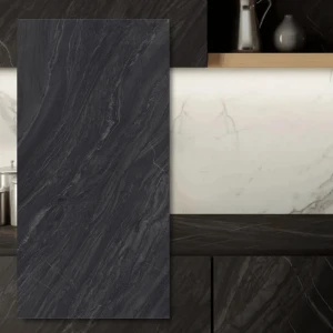 Kvartsplattor 12 mm Grande Stone Look Bahia Black Puro Satin 162 x 324 cm
