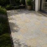 Tandur Yellow Limestone halvpolerad, tumlad 20x20x1,5 cm
