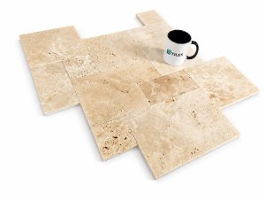 Travertin Ivory Classic Mix, trumpolerad, French Pattern Mini 10 mm, 1 set = 0,742 m² | Romersk set