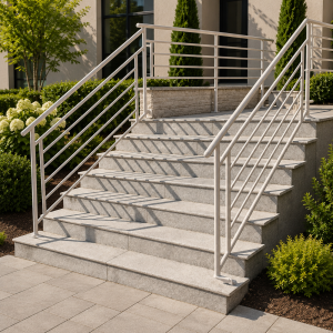 G602 Granittrappsteg, flammad/polerad bullnose 160×40×2 cm