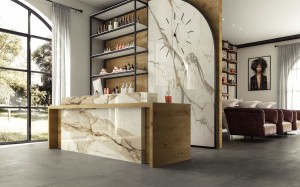 Spiek kwarcowy Calacatta Imperiale Polerowany 324x162x1,2 cm